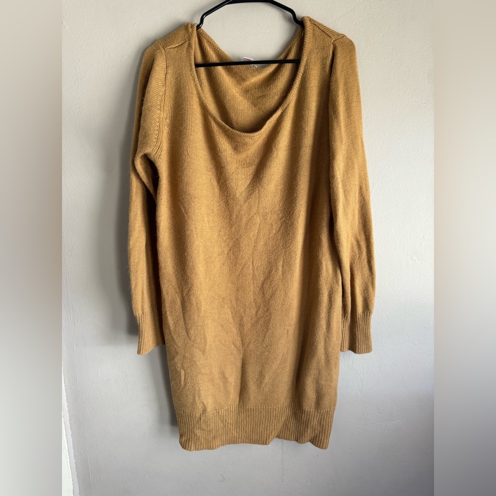 Brown knit sweater dress